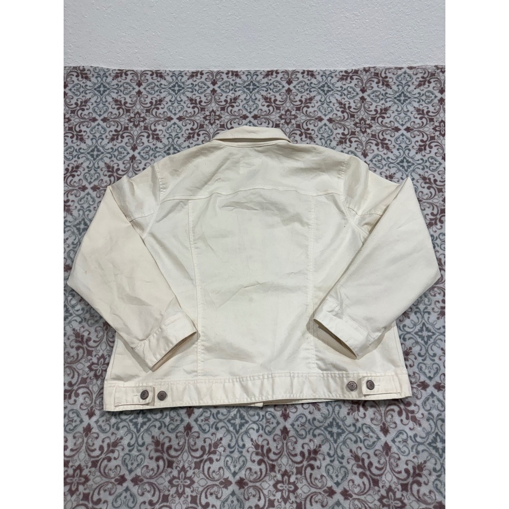 Old Navy Womens XXL Cream Off White Denim Jean Jacket Trucker Classic Cotton - Picture 7 of 8
